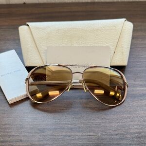 Michael Kors Rose Gold Aviator Sunglasses